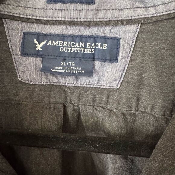 AE Gray Button-Up Shirt - Picture 3 of 4